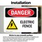 Signmission Electric Fence Danger Sign, Vinyl Decal, 10in W x 7in L, 2PK OS-2PACK-DS-D-710-L-2212 - alternate 3